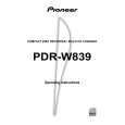 PIONEER PDR-W839/WVXJ Owner's Manual cover photo