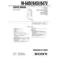 SONY M640V Service Manual cover photo