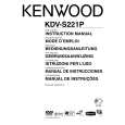 KENWOOD KDV-S221P Owner's Manual cover photo