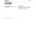 SONY CFS-E60 Owner's Manual cover photo