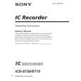 SONY ICD-ST10 Owner's Manual cover photo