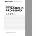 PIONEER PRO-1000HD Owner's Manual cover photo