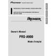 PIONEER PRS-A900/XS/UC Owner's Manual cover photo