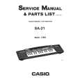 CASIO SA21 Service Manual cover photo
