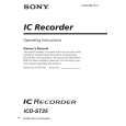 SONY ICDST25 Owner's Manual cover photo