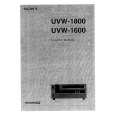SONY UVW1600 VOLUME 2 Service Manual cover photo