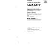 SONY CDX-65RF Owner's Manual cover photo