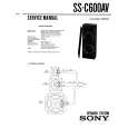 SONY SSC600AV Service Manual cover photo