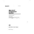 SONY MHC-F150 Owner's Manual cover photo