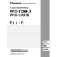 PIONEER PRO-1120HD Owner's Manual cover photo