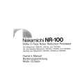 NAKAMICHI NR-100 Owner's Manual cover photo