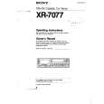SONY XR-7077 Owner's Manual cover photo