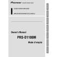 PIONEER PRS-D1100M Owner's Manual cover photo
