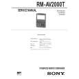 SONY RMAV2000T Service Manual cover photo
