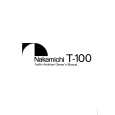 NAKAMICHI T100 Owner's Manual cover photo