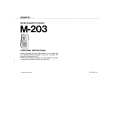 SONY M-203 Owner's Manual cover photo