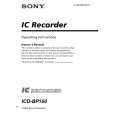 SONY ICD-BP150 Owner's Manual cover photo
