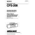 SONY CFS-208 Owner's Manual cover photo