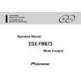PIONEER CDX-FM673 Owner's Manual cover photo