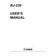 CANON BJ-230 Owner's Manual cover photo