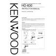 KENWOOD HD-600 Owner's Manual cover photo