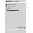 PIONEER DEH-P4000UB/XS/UC Owner's Manual cover photo