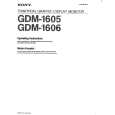 SONY GDM-1605 Owner's Manual cover photo