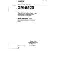 SONY XM-5520 Owner's Manual cover photo