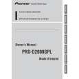PIONEER PRS-D2000SPL Owner's Manual cover photo