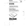 SONY D-515 Owner's Manual cover photo