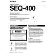SONY SEQ400 Owner's Manual cover photo