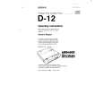 SONY D-12 Owner's Manual cover photo