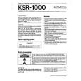 KENWOOD KSR1000 Owner's Manual cover photo