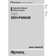 PIONEER DEH-P400UB/XS/UC Owner's Manual cover photo