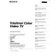 SONY KV-13VM30 Owner's Manual cover photo