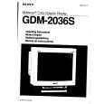 SONY GDM-2036S Owner's Manual cover photo