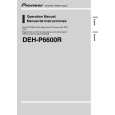 PIONEER DEH-P6600R Owner's Manual cover photo