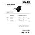 SONY NPA-D3 Service Manual cover photo