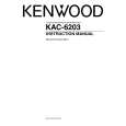KENWOOD KAC-6203 Owner's Manual cover photo