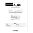 PIONEER A-33 Owner's Manual cover photo