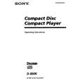 SONY D-830K Owner's Manual cover photo