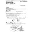 KENWOOD KCA850 Owner's Manual cover photo