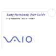 SONY PCG-R600HMPD VAIO Owner's Manual cover photo