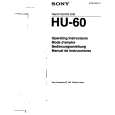 SONY HU-60 Owner's Manual cover photo