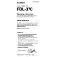 SONY FDL-370 Owner's Manual cover photo