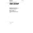 SONY XM-3040F Owner's Manual cover photo