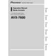 PIONEER AVX-7600 Owner's Manual cover photo