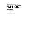SONY RME1000T Owner's Manual cover photo