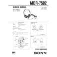 SONY MDR7502 Service Manual cover photo