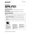 SONY SPKFX1 Owner's Manual cover photo